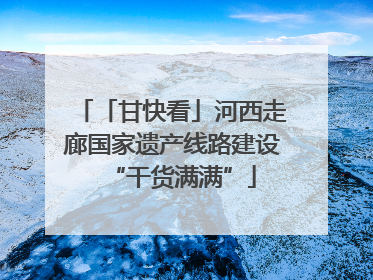 「甘快看」河西走廊国家遗产线路建设“干货满满”