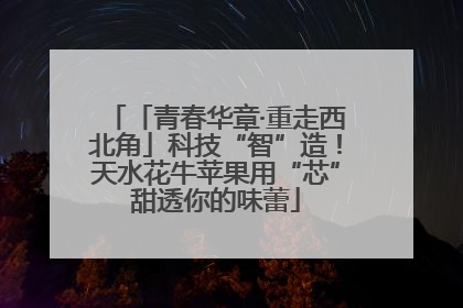 「青春华章·重走西北角」科技“智”造！天水花牛苹果用“芯”甜透你的味蕾
