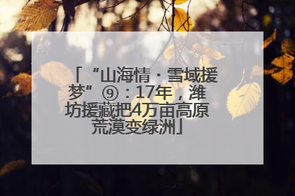 “山海情・雪域援梦”⑨：17年，潍坊援藏把4万亩高原荒漠变绿洲
