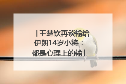 王楚钦再谈输给伊朗14岁小将：都是心理上的输