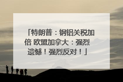 特朗普：钢铝关税加倍 欧盟加拿大：强烈遗憾！强烈反对！