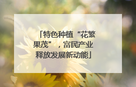 特色种植“花繁果茂”，富民产业释放发展新动能