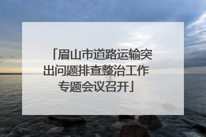 眉山市道路运输突出问题排查整治工作专题会议召开