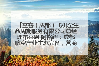 空客（成都）飞机全生命周期服务有限公司总经理布莱恩·阿格纽：成都航空产业生态完备，营商环境优势显著
