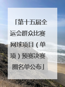 第十五届全运会群众比赛网球项目（单项）预赛决赛圈名单公布
