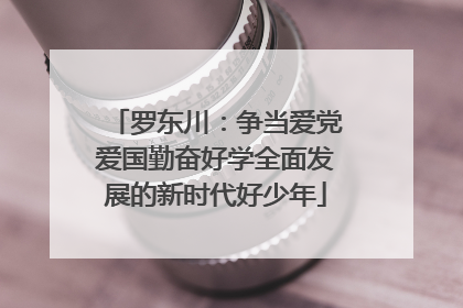 罗东川：争当爱党爱国勤奋好学全面发展的新时代好少年