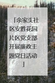 余家头社区安胜花园片区党支部开展廉政主题党日活动