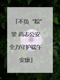 不负“粽”望 尚志公安全力守护端午安康