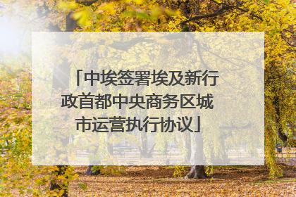 中埃签署埃及新行政首都中央商务区城市运营执行协议