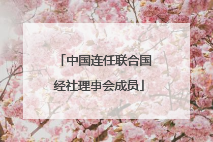 中国连任联合国经社理事会成员