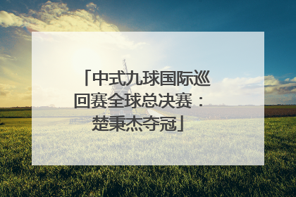 中式九球国际巡回赛全球总决赛：楚秉杰夺冠