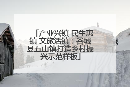 产业兴镇 民生惠镇 文旅活镇：谷城县五山镇打造乡村振兴示范样板
