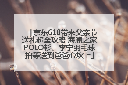 京东618带来父亲节送礼超全攻略 海澜之家POLO衫、李宁羽毛球拍等送到爸爸心坎上