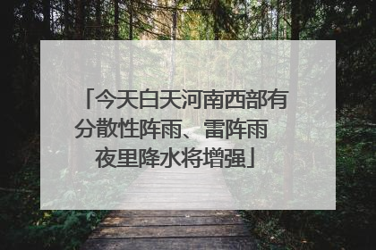 今天白天河南西部有分散性阵雨、雷阵雨 夜里降水将增强