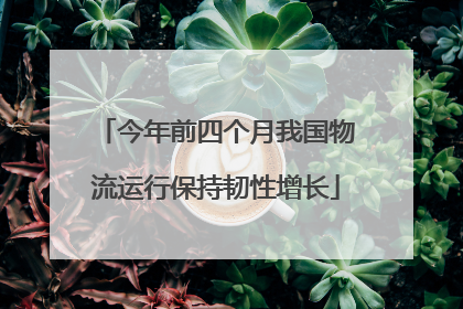 今年前四个月我国物流运行保持韧性增长