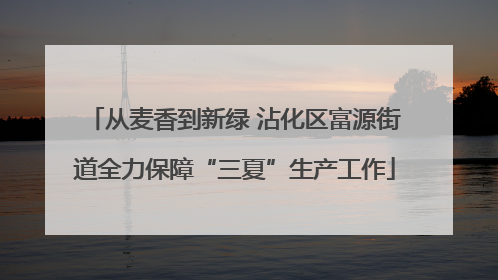 从麦香到新绿 沾化区富源街道全力保障“三夏”生产工作