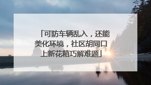 可防车辆乱入，还能美化环境，社区胡同口上新花箱巧解难题
