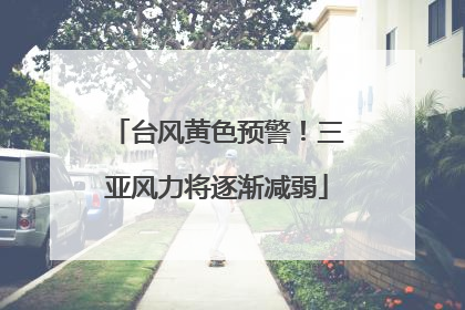 台风黄色预警！三亚风力将逐渐减弱