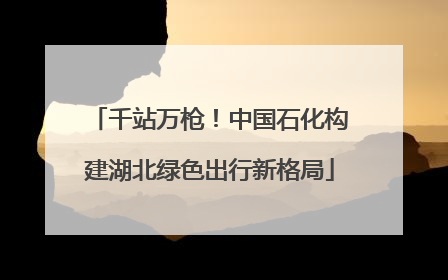 千站万枪！中国石化构建湖北绿色出行新格局