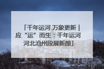 千年运河 万象更新｜应“运”而生：千年运河河北沧州段展新颜