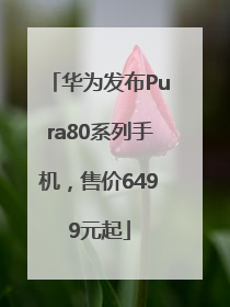华为发布Pura80系列手机，售价6499元起