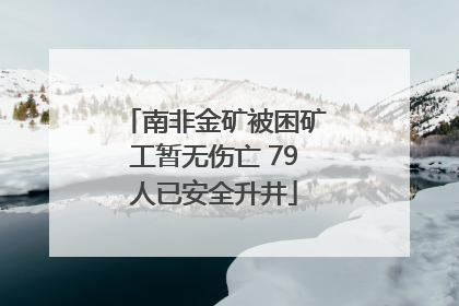 南非金矿被困矿工暂无伤亡 79人已安全升井