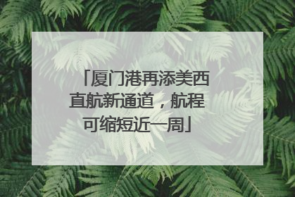 厦门港再添美西直航新通道，航程可缩短近一周