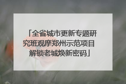 全省城市更新专题研究班观摩郑州示范项目 解锁老城焕新密码