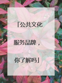 公共文化服务品牌，你了解吗