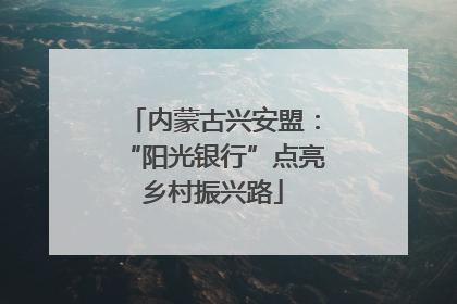 内蒙古兴安盟：“阳光银行”点亮乡村振兴路