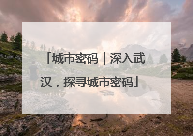 城市密码｜深入武汉，探寻城市密码