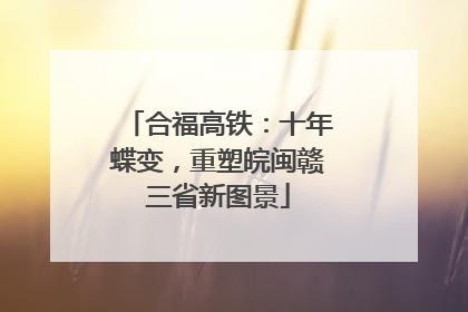 合福高铁：十年蝶变，重塑皖闽赣三省新图景