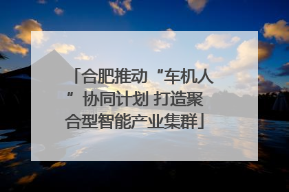 合肥推动“车机人”协同计划 打造聚合型智能产业集群