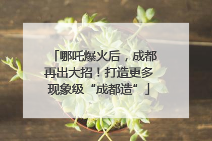 哪吒爆火后，成都再出大招！打造更多现象级“成都造”