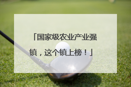 国家级农业产业强镇，这个镇上榜！