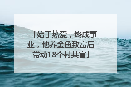 始于热爱，终成事业，他养金鱼致富后带动18个村共富
