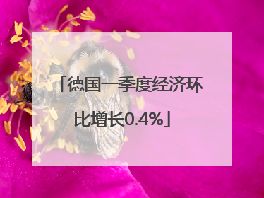 德国一季度经济环比增长0.4%