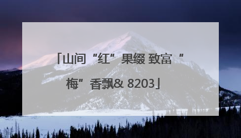 山间“红”果缀 致富“梅”香飘& 8203