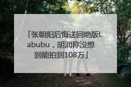 张朝阳后悔送回绝版Labubu，胡润称没想到能拍到108万