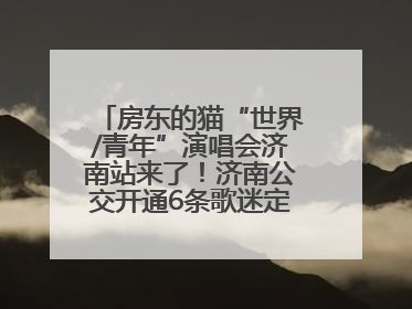 房东的猫“世界/青年”演唱会济南站来了！济南公交开通6条歌迷定制专线