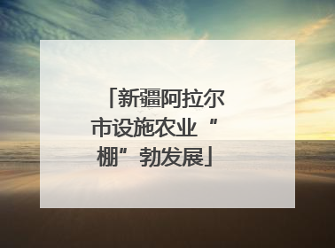 新疆阿拉尔市设施农业“棚”勃发展