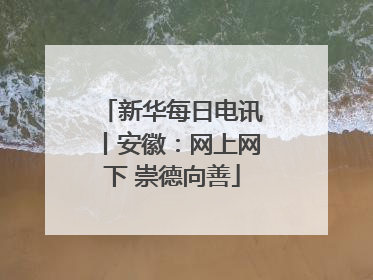 新华每日电讯丨安徽：网上网下 崇德向善