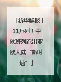 新华鲜报丨11万列！中欧班列跑出亚欧大陆“新时速”