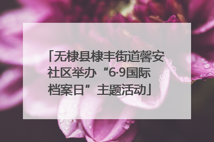 无棣县棣丰街道馨安社区举办“6·9国际档案日”主题活动