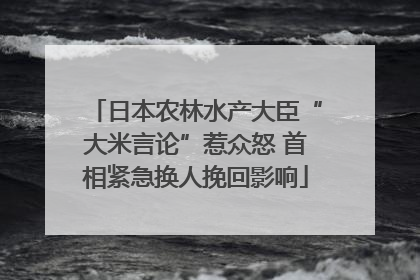 日本农林水产大臣“大米言论”惹众怒 首相紧急换人挽回影响