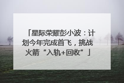 星际荣耀彭小波：计划今年完成首飞，挑战火箭“入轨+回收”