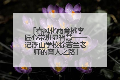 春风化雨育桃李 匠心带班显智慧——记浮山学校徐若兰老师的育人之路
