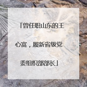 曾任职山东的王心富，履新省级党委组织部部长