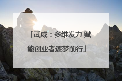 武威：多维发力 赋能创业者逐梦前行