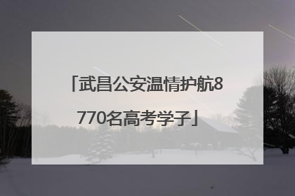 武昌公安温情护航8770名高考学子